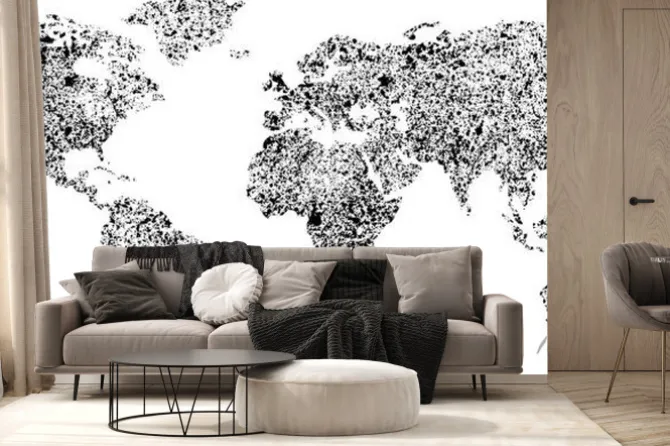 Fototapeta: Grunge world map