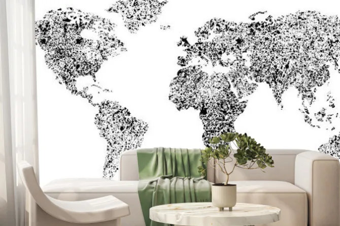 Fototapeta: Grunge world map