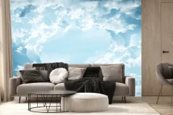 Fototapeta: Gęste chmury na błękitnym niebie