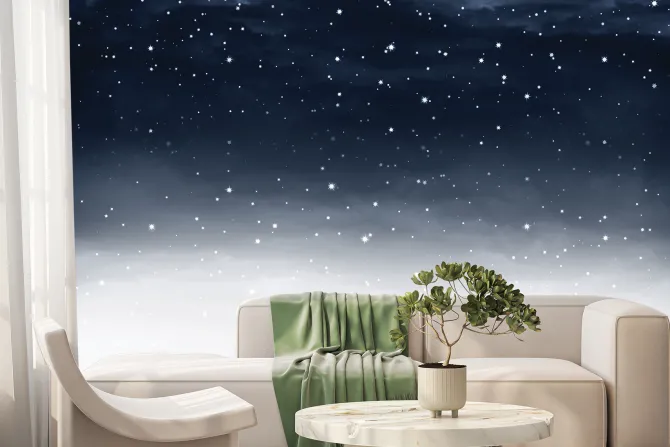 Fototapeta: Gwiazdy na akwarelowym nocnym niebie