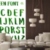 Fototapeta: Handmade ink green alphabet.