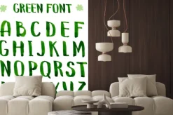 Fototapeta: Handmade ink green alphabet.