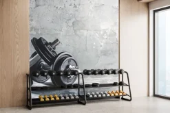 Fototapeta: Hantle ciężary na betonowym tle