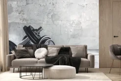 Fototapeta: Hantle ciężary na betonowym tle