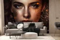 Fototapeta: Hübsches junges weibliches model mit tollem glitzer make-up im