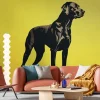 Fototapeta:  ilustracja czarny pies grafika zwierzę na żółtym tle