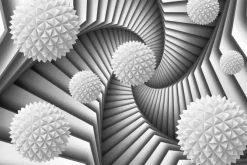 Fototapeta: Ilustracja 3d spirali z kulkami