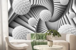 Fototapeta: Ilustracja 3d spirali z kulkami