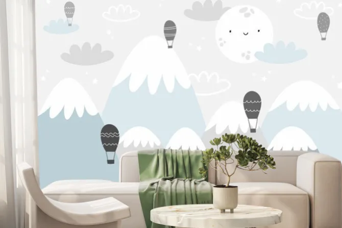 Fototapeta: Ilustracja gór w stylu skandynawskim