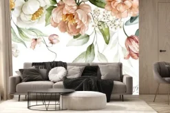 Fototapeta: Ilustracja kwiatów na białym tle