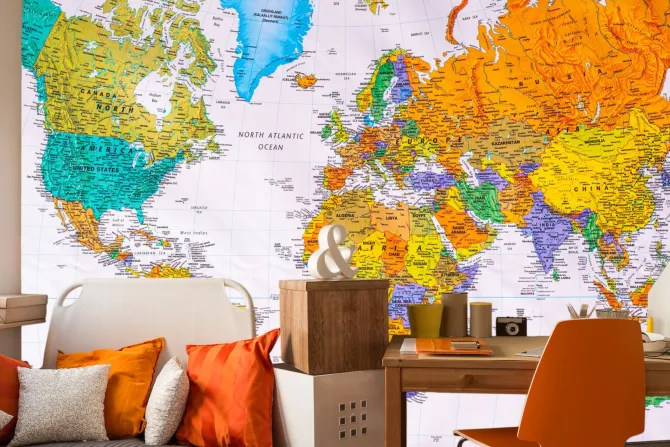 Fototapeta: Ilustracja podróży mapy świata