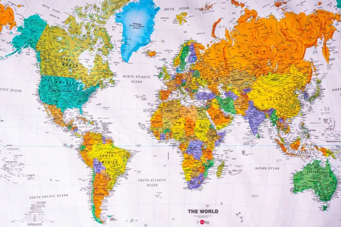 Fototapeta: Ilustracja podróży mapy świata