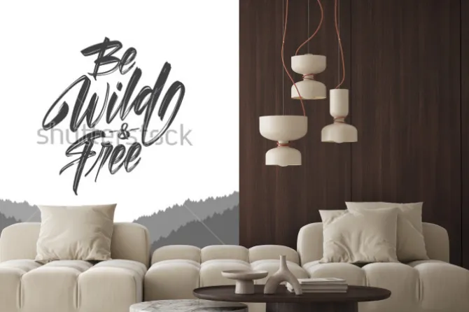 Fototapeta: Ilustracja wektorowa: odręczny pędzel typ napis be wild i za