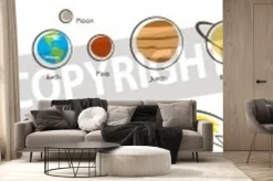 Fototapeta: Ilustracja z planet układu słonecznego