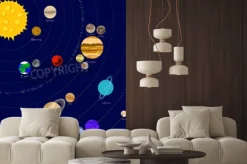 Fototapeta: Ilustracji wektorowych z gwiazd układu słonecznego, planet i