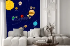 Fototapeta: Ilustracji wektorowych z gwiazd układu słonecznego, planet i