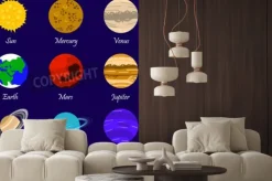 Fototapeta: Ilustracji wektorowych z gwiazd i planet układu słonecznego