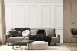 Fototapeta: Imitacja boazerii w białych kolorach