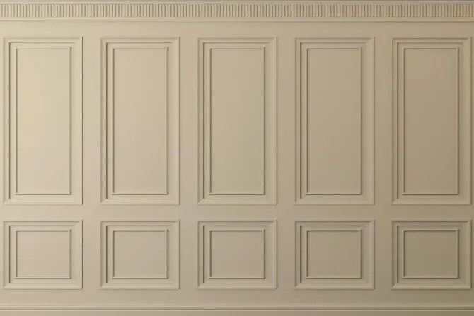 Fototapeta: Imitacja boazerii w beżowych kolorach