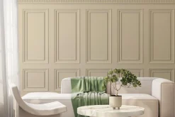 Fototapeta: Imitacja boazerii w beżowych kolorach