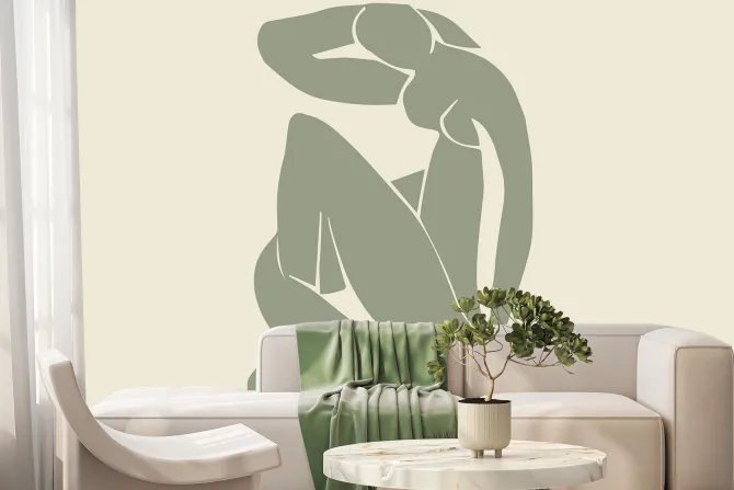 Fototapeta: Imitacja ciała kobiety na jasnym tle