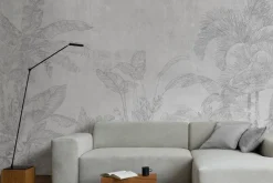 Fototapeta: Imitacja dżungli na szarym betonie