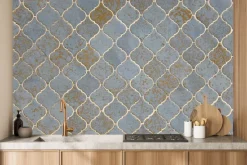 Fototapeta: Imitacja geometrycznych niebieskich płytek