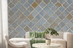 Fototapeta: Imitacja geometrycznych niebieskich płytek