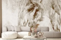 Fototapeta: Imitacja głowy konia na betonowej ścianie