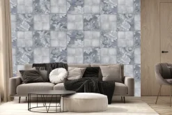 Fototapeta: Imitacja kwadratowych płytek z liśćmi