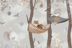 Fototapeta: Imitacja lasu ze słoniem i roślinnością