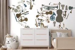 Fototapeta: Imitacja mapy z instrumentów muzycznych