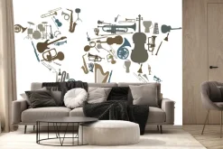 Fototapeta: Imitacja mapy z instrumentów muzycznych