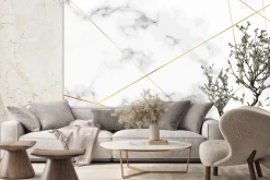 Fototapeta: Imitacja marmuru ze złotawymi liniami