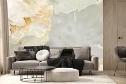 Fototapeta: Imitacja szarego kamienia ze złotem