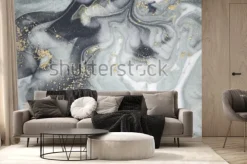 Fototapeta: Imitacja szarego marmuru ze złotawym pyłem