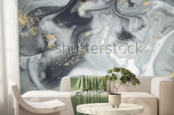 Fototapeta: Imitacja szarego marmuru ze złotawym pyłem