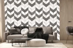 Fototapeta: Imitacja szarych i białych płytek