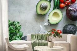 Fototapeta: Ingredients for a fresh guacamole food photography recipe idea