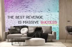 Fototapeta: Inspirująca motywacyjne życie cytat kropla wody na lusterku samochodowym