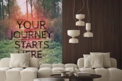 Fototapeta: Inspirujące zdjęcie z cytatem "twoja podróż zaczyna się tutaj"