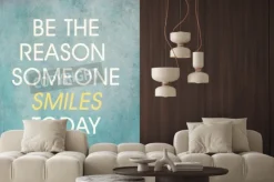 Fototapeta: Inspirujący cytat nieznanego źródła na niebieskim tle grunge