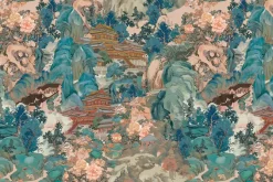 Fototapeta: Japońskie budynki wśród gór i drzew