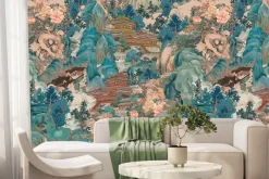 Fototapeta: Japońskie budynki wśród gór i drzew