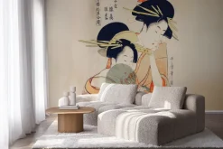 Fototapeta: Japońskie kobiety w kimonie z wachlarzem