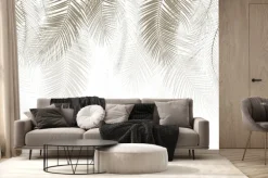 Fototapeta: Jasne beżowe wiszące liście tropikalne