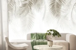 Fototapeta: Jasne beżowe wiszące liście tropikalne
