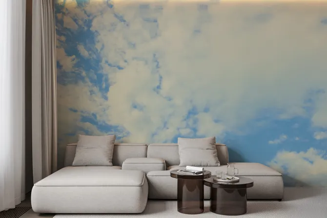 Fototapeta: Jasne obłoki na tle błękitnego nieba