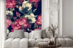 Fototapeta: Jednolite kwiatowy wzór z różami, akwarela. ilustracji wektorowych.