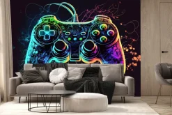 Fototapeta: Joystick pad do gier w neonowych kolorach